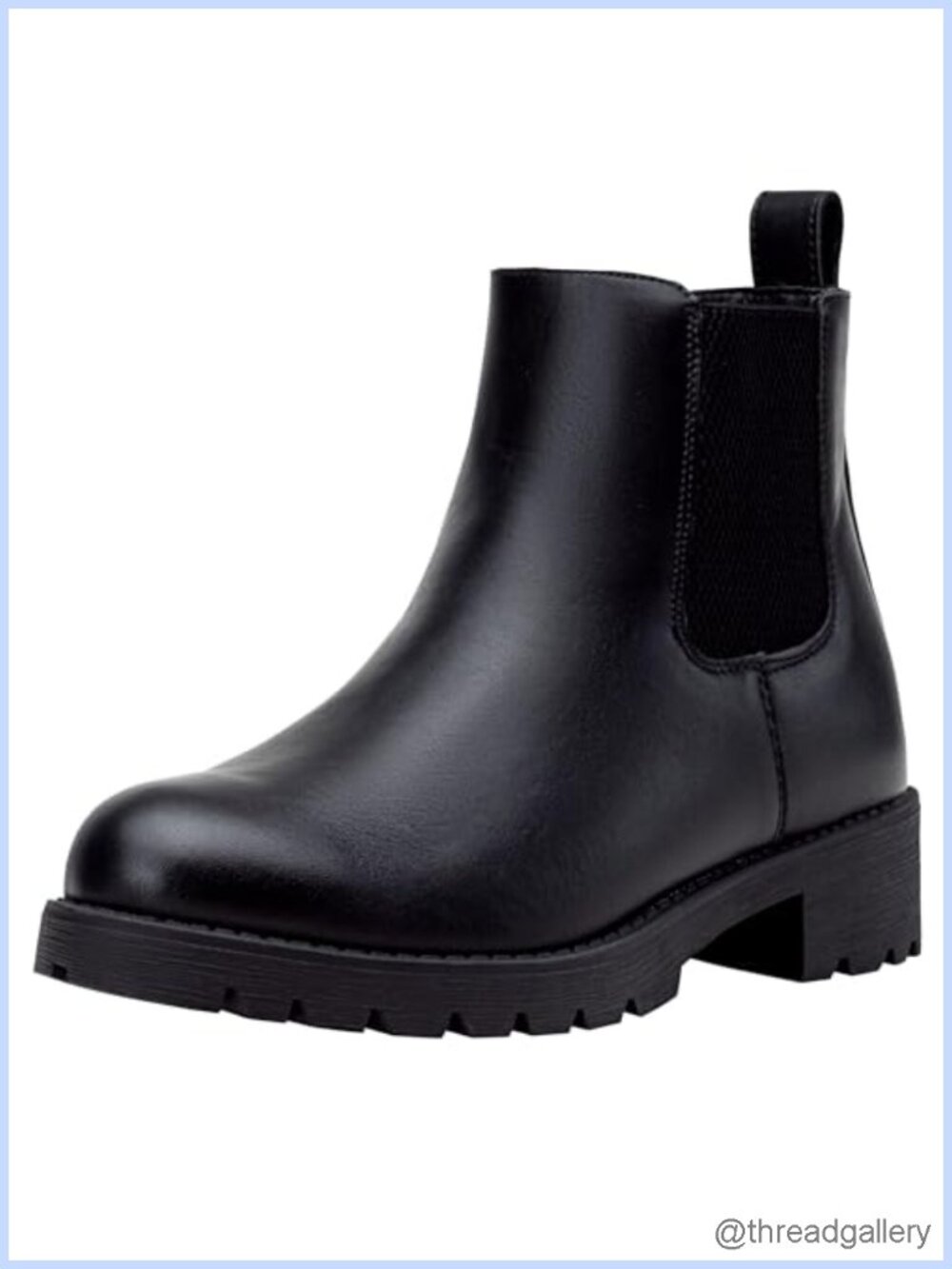 Women's Chelsea Ankle Boots Pull-On Low Heel Faux Leather Booties